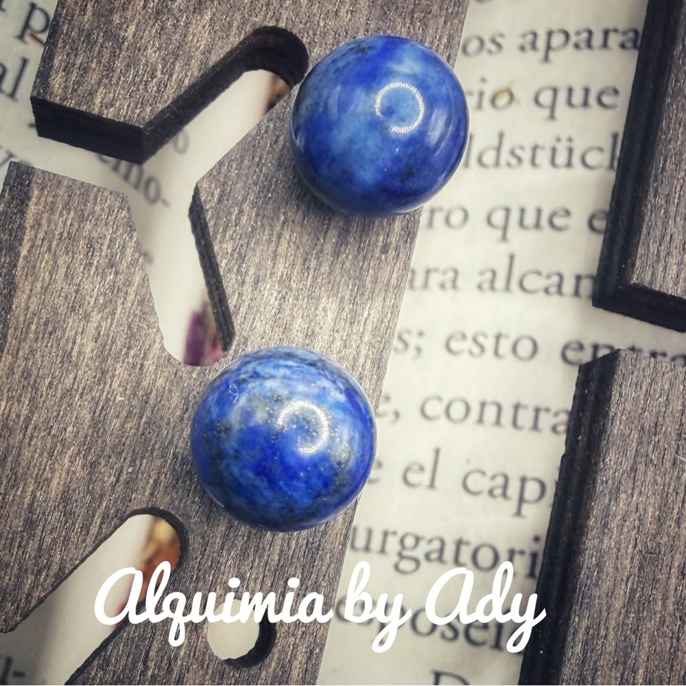 Minimalist lapis lazuli Deep Blue Sphere Earrings